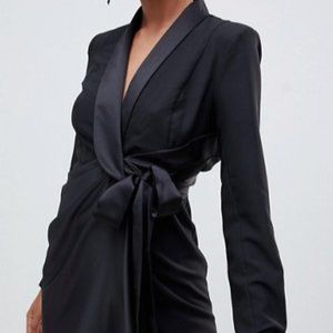 ASOS Tux-Style Mini 'Wrap' Dress in Black